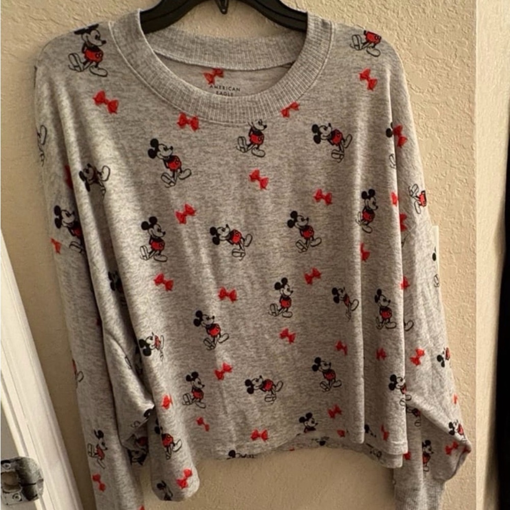 American Eagle Gray Mickey Mouse Sweatshirt Super Soft 2XL BRAND NEW!!